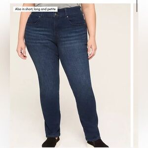 Lane Bryant 20Long High-Rise Dark Blue Skinny Jeans